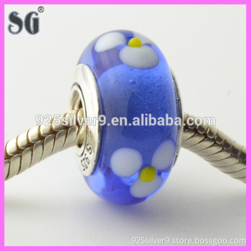new products 2016 fashion jewelry china glass bead 925 Sterling Silver